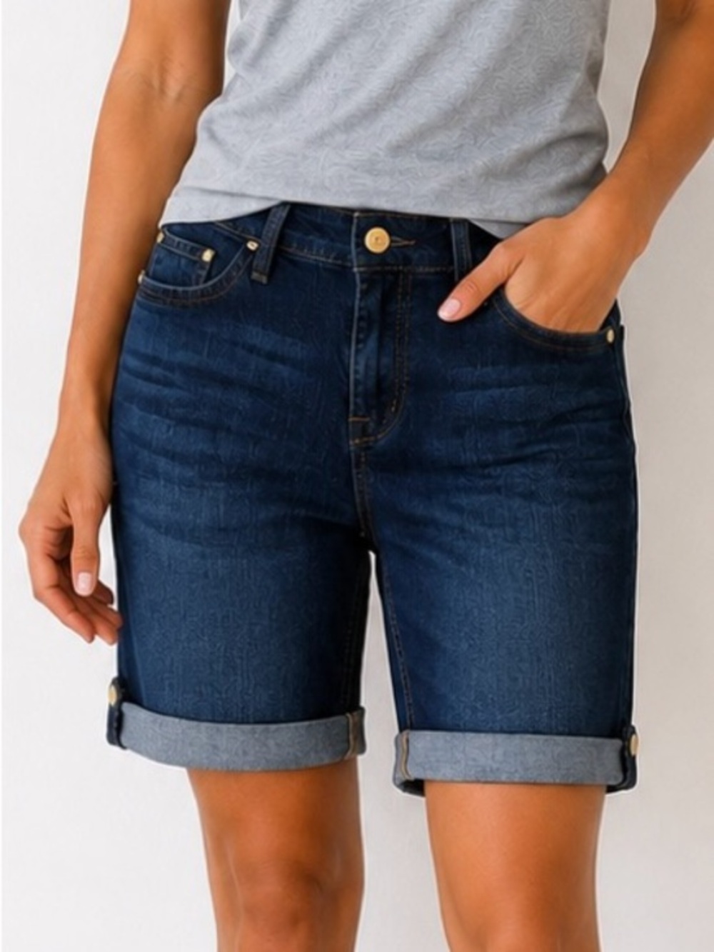 Tommy Hilfiger Dark Wash Denim Shorts Size 2 8” Inseam NWT